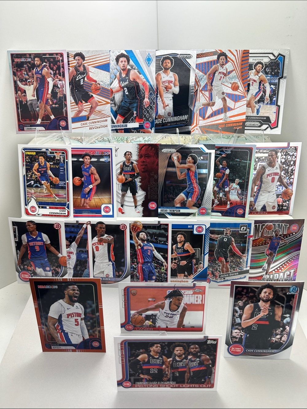 Pistons Cade Cunningham lot of 23 w/ Duran/Holland & Rookies of Thompson/Lanier